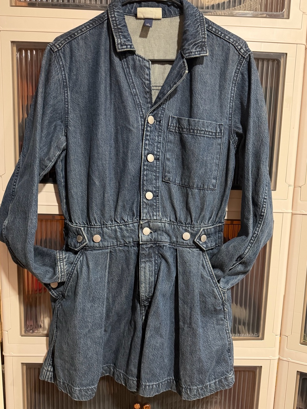 Universal Thread Dark Blue Denim Jacket Dress romper